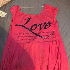 Open-back top w/ printed quote